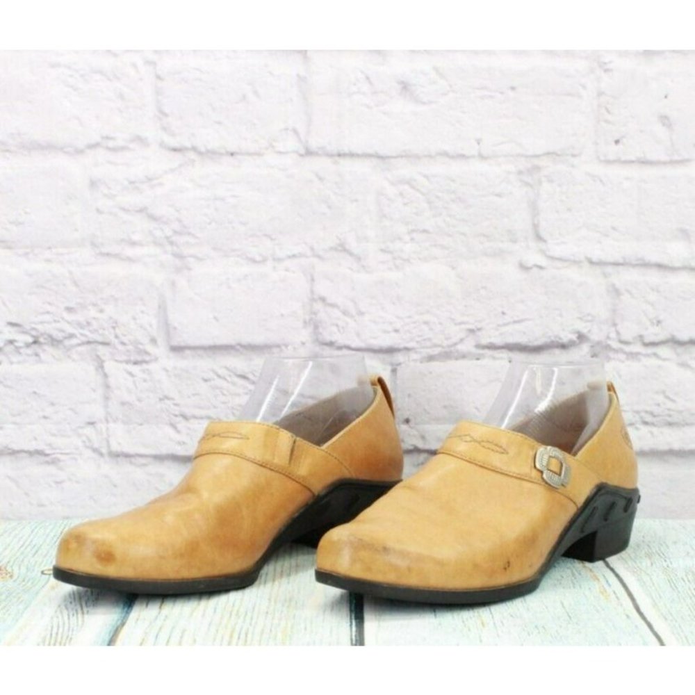 Ariat Tan Leather Slip On Casual Clogs Shoes Size 9.5 B - Picture 2 of 9